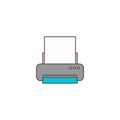 Printer computer doodle cartoon vector art Royalty Free Stock Photo