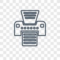 Printer concept vector linear icon on transparent backg Royalty Free Stock Photo