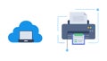 Printer Connected to Cloud Storage for Easy Access, vector design Generative AI Royalty Free Stock Photo