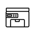 Printer fax electronic equipment icon vector outline illustration