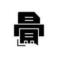 Printer - fax icon, vector illustration, black sign on isolated background Royalty Free Stock Photo