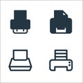 printer and fax line icons. linear set. quality vector line set such as printer, printer, print tool