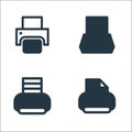 printer and fax line icons. linear set. quality vector line set such as print tool, inkjet, inkjet