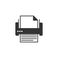 Printer or Fax Related Glyph Icon. Royalty Free Stock Photo