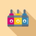 Printer fill ink bottles icon flat vector. Digital print