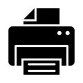 Printer Glyph icon isolated Graphic . Style in EPS 10 simple glyph element business & office concept. editable vector. Royalty Free Stock Photo