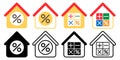 Mortgage Interests My Home Cute House Vector Icon Set Royalty Free Stock Photo