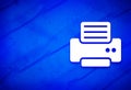 Printer icon abstract watercolor painting dark blue background illustration Royalty Free Stock Photo