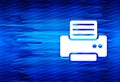 Printer icon aqua wave abstract blue background illustration