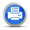 Printer icon blue round button illustration Royalty Free Stock Photo