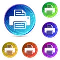 Printer icon digital abstract round buttons set illustration