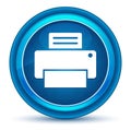Printer icon eyeball blue round button Royalty Free Stock Photo