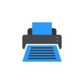 Printer icon flat cartoon style vector illustration Royalty Free Stock Photo