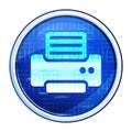 Printer icon futuristic blue round button vector illustration Royalty Free Stock Photo