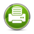 Printer icon elegant green round button vector illustration Royalty Free Stock Photo