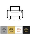 Printer icon, office printing document equipment simple symbol Royalty Free Stock Photo