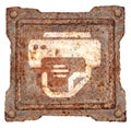 Printer icon old metal. Royalty Free Stock Photo