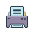 Color illustration icon for Printer, copier and science