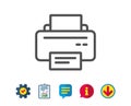 Printer icon. Printout device sign.