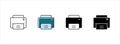 Printer icon set. Document printing machine icons. vector illustration Royalty Free Stock Photo