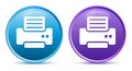 Printer icon sleek soft round button set illustration Royalty Free Stock Photo