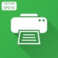 Printer icon. Vector illustration with long shadow. Business con Royalty Free Stock Photo