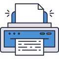 Printer icon vector print pictogram on white