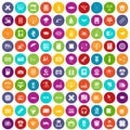 100 printer icons set color Royalty Free Stock Photo