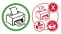 Printer icons set, print and document related symbols for UI vector design Generative AI