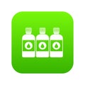 Printer ink bottles icon digital green