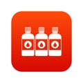 Printer ink bottles icon digital red