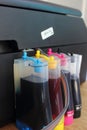 Printer ink cartridges for a color printer Royalty Free Stock Photo