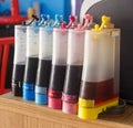 Printer ink tanks Royalty Free Stock Photo