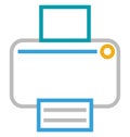 Printer Isolated Line With Color Vector Icon Editable Royalty Free Stock Photo