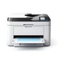 Printer isolated on white created with Generative AI. Electronic device. Royalty Free Stock Photo