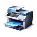 Printer isolated on white created with Generative AI. Electronic device. Royalty Free Stock Photo