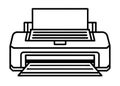 Printer line art silhouette vector for office and technology themes Royalty Free Stock Photo