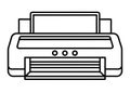 Printer line art silhouette vector for office and technology themes Royalty Free Stock Photo