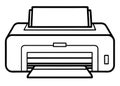 Printer line art silhouette vector for office and technology themes Royalty Free Stock Photo