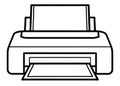 Printer line art silhouette vector for office and technology themes Royalty Free Stock Photo