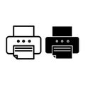 Printer line and glyph icon. Fax vector illustration isolated on white. Office printer outline style design, designed Royalty Free Stock Photo