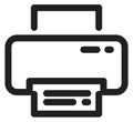 Printer line icon. Document paper print symbol