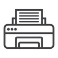 Printer line icon, fax and office, vector