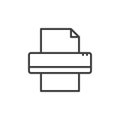 Printer line icon, outline vector sign, linear style pictogram isolated on white.