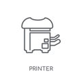 Printer linear icon. Modern outline Printer logo concept on whit