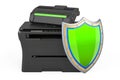 Printer MFP with shield, 3D rendering