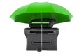 Printer MFP under umbrella, 3D rendering