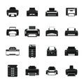 Printer office copy document icons set simple style