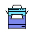 printer office device color icon vector illustration Royalty Free Stock Photo