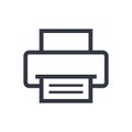 Printer outline icon, modern minimal flat design style, vector illustration